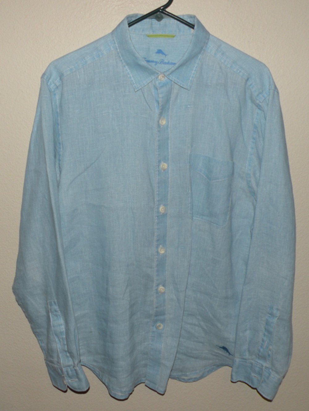 Tommy Bahama Men’s Medium LS Button Shirt Medium Blue 100% Linen